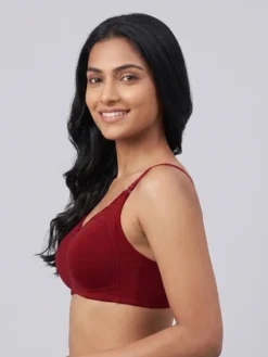 Non Padded Wirefree Fancy Bra - Maroon