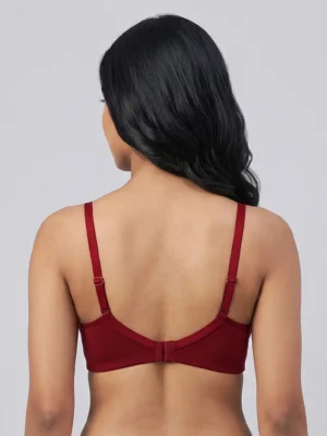 Non Padded Wirefree Fancy Bra - Maroon