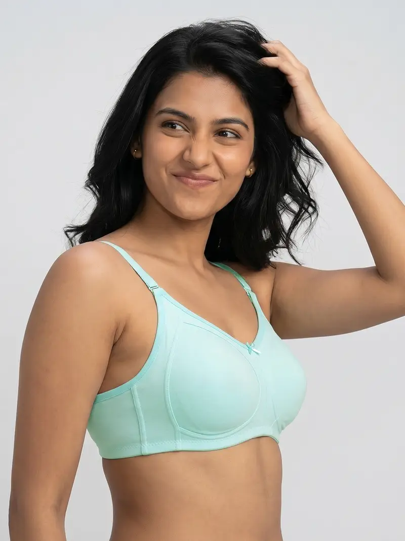 Non Padded Wirefree Fancy Bra - Sea Green