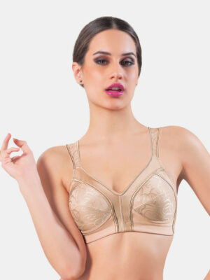 Nude-Coloured Embroidered Bra