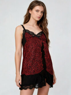 Satin Printed Baby Doll Short Nighty