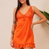 Sexy Ruffled Babydoll In Rust Orange