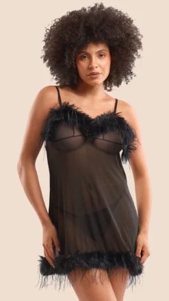 Sheer Mesh Babydoll & Robe Set
