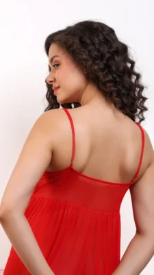 Sheer Mesh Long Nighty & Robe Set