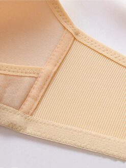 Women's Solid Color Front-Closure Nursing Bra With Adjustable Shoulder Straps