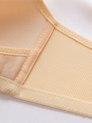 Women's Solid Color Front-Closure Nursing Bra With Adjustable Shoulder Straps