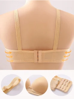 Women's Solid Color Front-Closure Nursing Bra With Adjustable Shoulder Straps