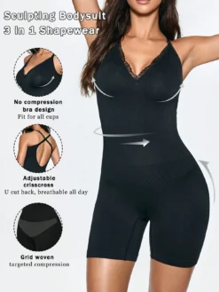 1pc Lace V-Neck Camisole Shapewear