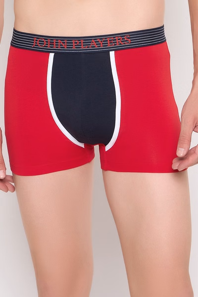 John Players Colourblocked Cotton Trunk in Red
