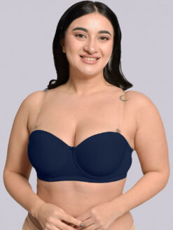 Bamboo Cotton Padded underwired Strapless Plus Size Bra