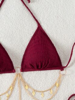 Sexy Women Summer Beach Solid Bikni Set