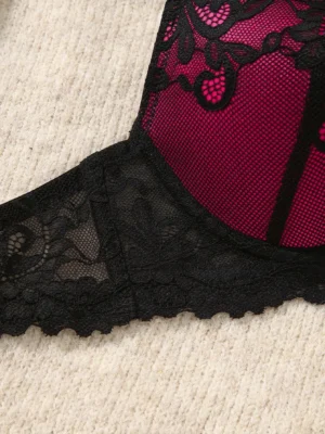 Women's Contrast Color Lace Underwire Bra