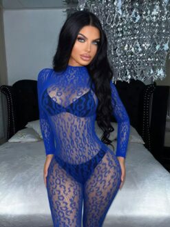 Women's Elastic Leopard Print Sheer Sexy Body Stocking