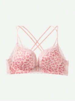 Women's Pink Front Closure Racerback Bra