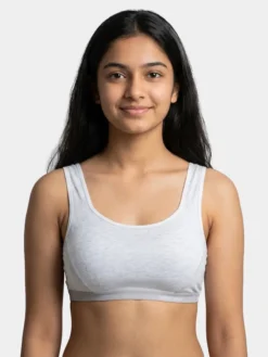 Casual Full Coverage Everyday Cami Beginners Bra - Light Grey
