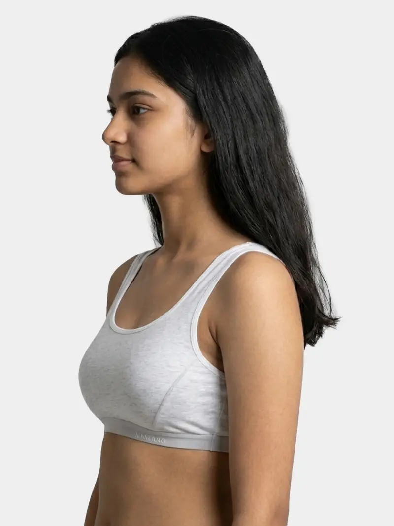 Casual Full Coverage Everyday Cami Beginners Bra - Light Grey