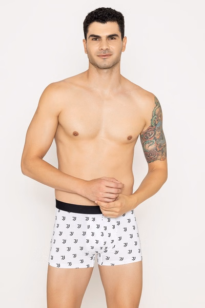 John Players Printed Cotton Trunk in White
