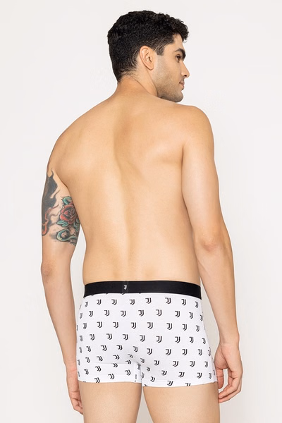 John Players Printed Cotton Trunk in White