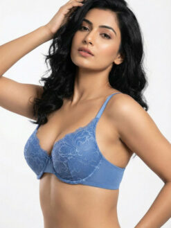 Medium Coverage Underwired Lightly Padded Floral Lace Bra