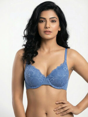 Medium Coverage Underwired Lightly Padded Floral Lace Bra