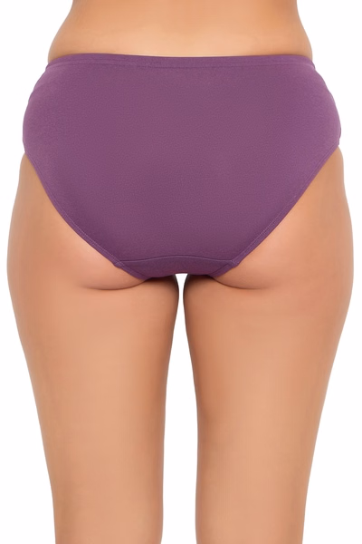 Mid Waist Hipster Panty with Inner Elastic in Dark Purple