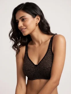 Non Padded Wirefree Casual Everyday Bra - SpruceBlack