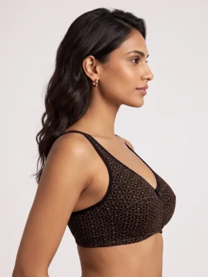 Non Padded Wirefree Casual Everyday Bra - SpruceBlack
