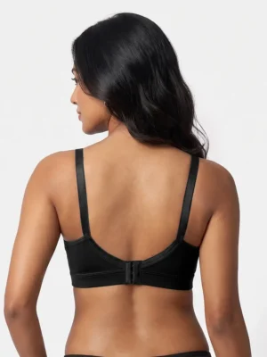 Non Padded Wirefree Casual Hi-Support No-Sag Coverage Everyday Bra - Black
