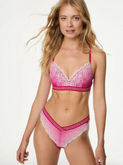 Pink Polyamide Women Cleo Ombre Lace Bra