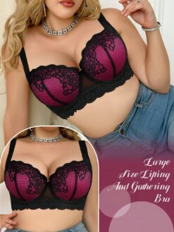 Plus Size Lace Underwire Push-Up Bra