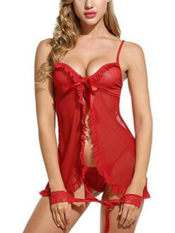 Women Black Sexy Net Nightdress