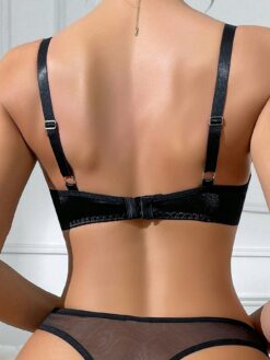 Classic Lace Color Block T-Back Women's Underwire Bra
