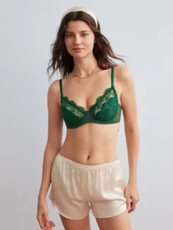 Elorette Contrast Lace Underwire Branded Bra