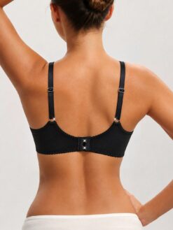 Women's Black Bow Lace Patchwork French Mature Elegant Underwire Fancy Bra