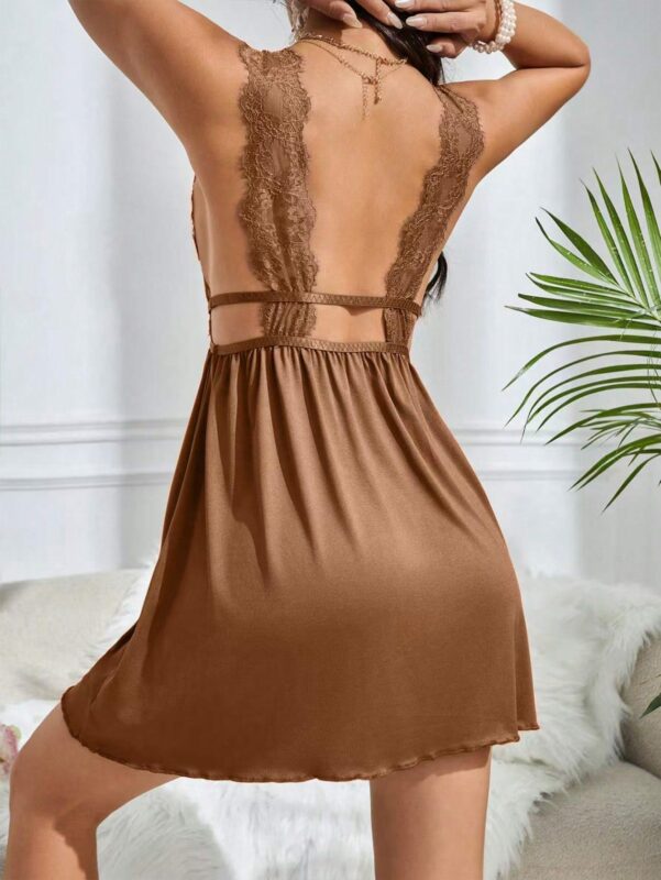 Women's Sexy Lace Splice Sleeveless Night Dress