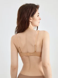 Women's Spaghetti Strap Backless Simple Solid Color Bra