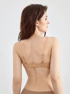 Women's Spaghetti Strap Backless Simple Solid Color Bra